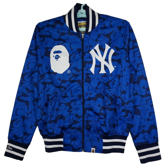 Mitchell & Ness Other - BAPE New York Yankees Mitchell & Ness MLB Medium Zip Up Jacket Blue‎ White NWT